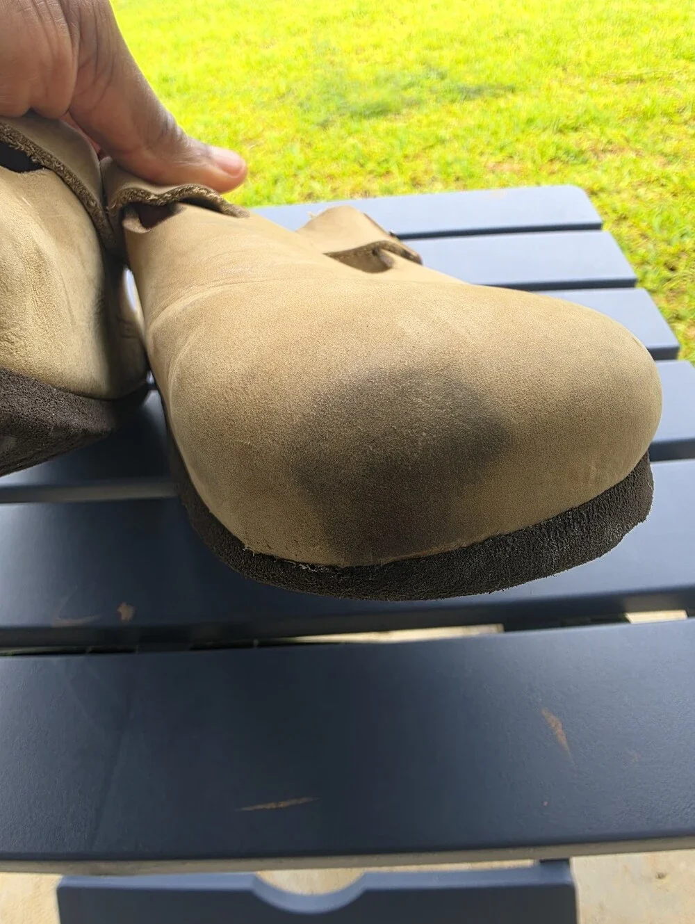 Birkenstock Boston Taupe Leather Clogs Slip On Shoes Unisex EU 42 US Men's 9